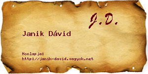 Janik Dávid névjegykártya