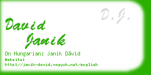 david janik business card